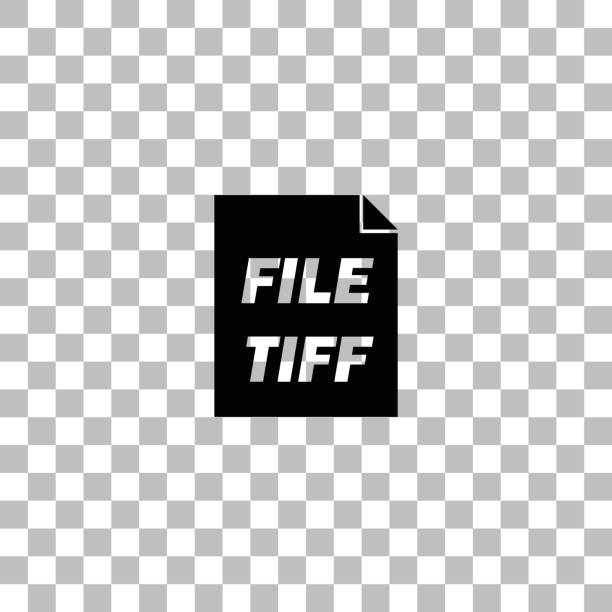 TIFF file icon flat TIFF file. Black flat icon on a transparent background. Pictogram for your project toronto international film festival stock illustrations