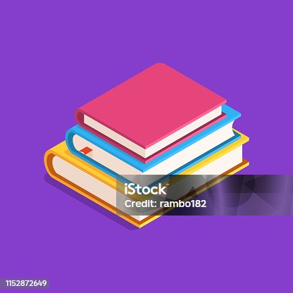 istock Education Concept. Flat, Isometric illustration with Stack of Books. 1152872649