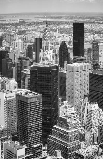 istock Black and white aerial view Manhattan, New York. 1152873070