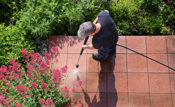 istock Cleaning stone slabs with the high-pressure cleaner 1152875836