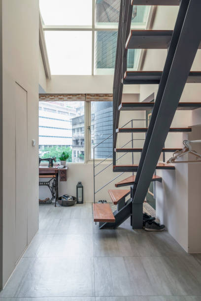 istock Loft corner with a staircase in steel and a glass ceiling 1152876601