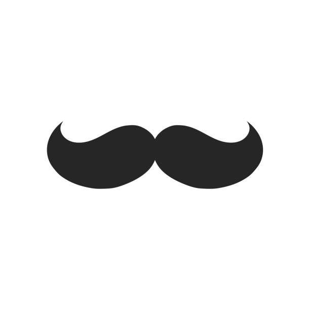 Mustache icon. Hipster moustache stylish symbol. Template design for masquerade, holiday, party or logo for barbershop. Retro vintage art. Vector illustration moustache stock illustrations