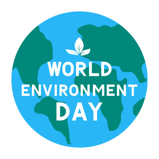 World Environment Day Lettering With Globe Ecology Concept