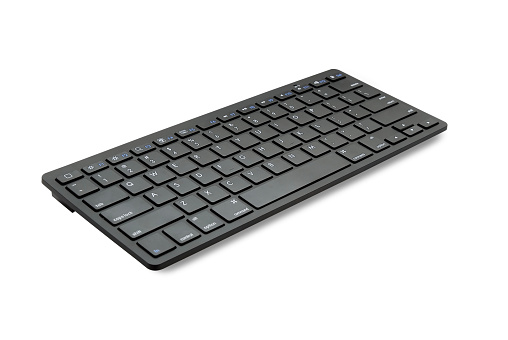 Generic Wireless bluetooth computer keyboard, isolated on white with path