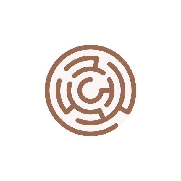 labyrinth flat icon. pixel perfect. für mobile und web. - labyrinth stock-grafiken, -clipart, -cartoons und -symbole