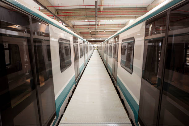 istock Subway trains in a depot 1152889010