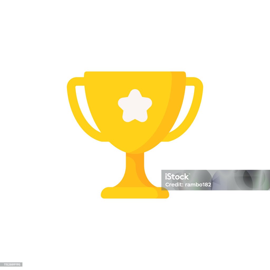 Trophy Flat Icon. Pixel Perfect. For Mobile and Web. - Royalty-free Troféu arte vetorial