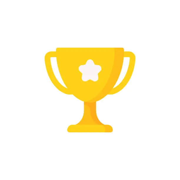 Vector illustration of Trophy Flat Icon. Pixel Perfect. For Mobile and Web.