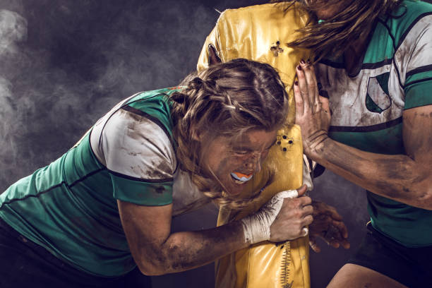 istock Two dirty Female Rugby Players 1152897067