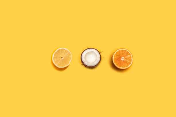 istock Creative background made of summer tropical fruits 1152899243