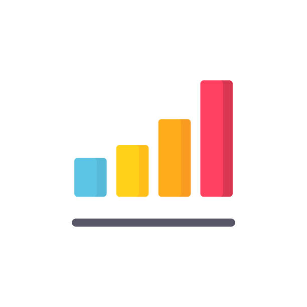 ilustrações de stock, clip art, desenhos animados e ícones de bar chart flat icon. pixel perfect. for mobile and web. - gráfico de barras