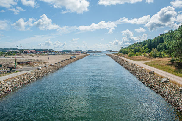 A canal made for small boats.