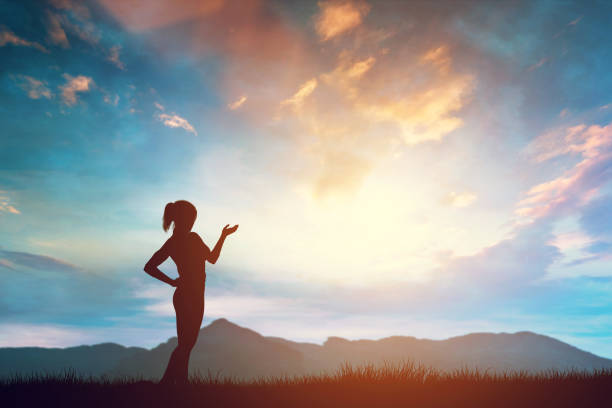 istock Woman presenting your product or text with her hand 1152902486