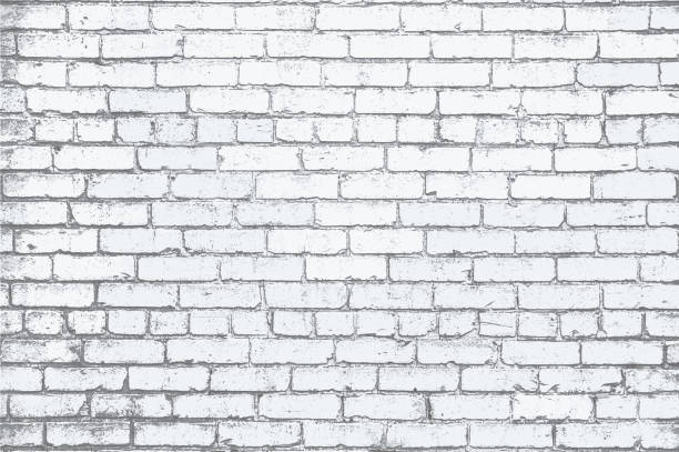 White Painted Brick Wall Grunge Textured Background Illustration White Painted Brick Wall Grunge Rustic Textured Background Vector Illustration brick wall stock illustrations