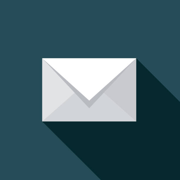 Mail Customer Service Icon A flat design icon with a long shadow. File is built in the CMYK color space for optimal printing. Color swatches are global so it’s easy to change colors across the document. letter envelope icon stock illustrations