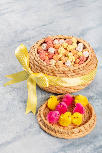 istock colorful candies, starchy roasted chickpea. top view organic cookie background. 1152905146