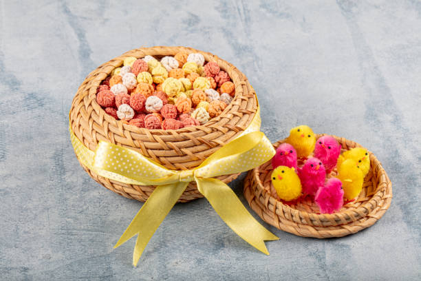 istock colorful candies, starchy roasted chickpea. top view organic cookie background. 1152905884