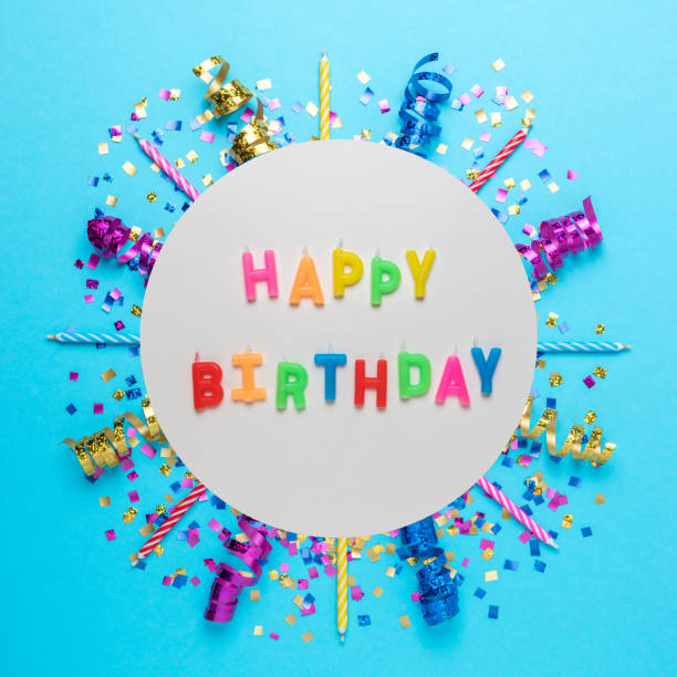 istock Colorful celebration background with various party confetti, streamers and decoration. Minimal party concept. Flat lay. 1152910332