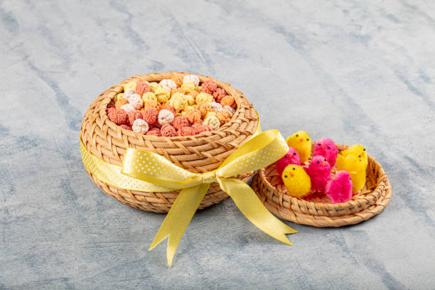 istock colorful candies, starchy roasted chickpea. top view organic cookie background. 1152910674