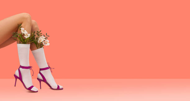 istock soft powder pink for sping and summer content with long slim legs 1152911725
