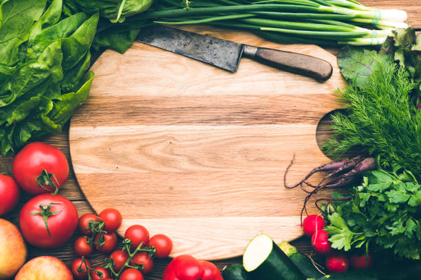 istock Super foods and cutting board background 1152912029
