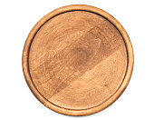 Round wooden pizza tray