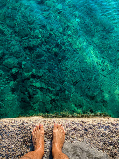 istock Personal Perspective of a Barefeet Man on a Pier 1152918087