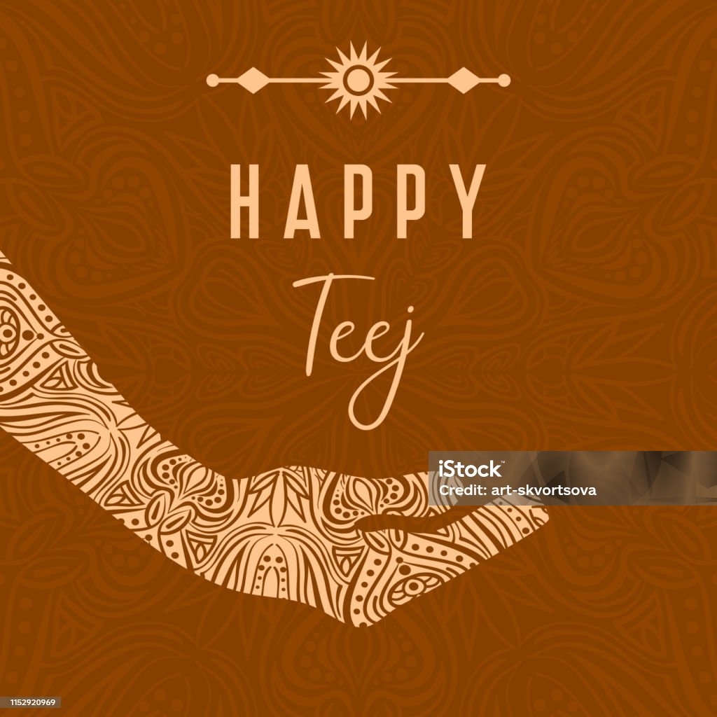 Happy Teej Hindu Festival Monsoon Festival Stock Illustration ...
