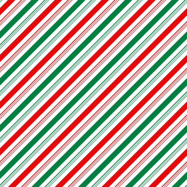 ilustraciones, imágenes clip art, dibujos animados e iconos de stock de caramelo caña rayas patrón sin costuras - christmas pattern striped backgrounds