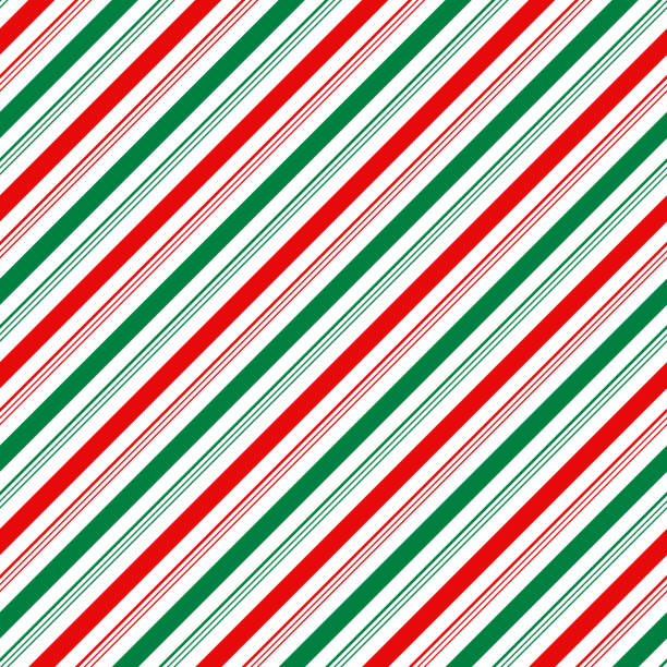 Candy Cane Stripes Seamless Pattern Diagonal candy cane stripes repeating pattern design christmas paper stock illustrations
