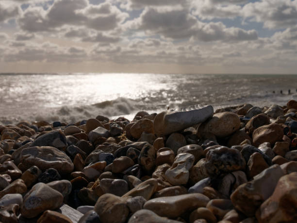 istock View of a rocky beach at sunset. 1152929090