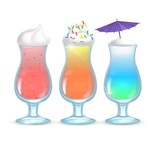 Vector illustration of Fruit cocktails