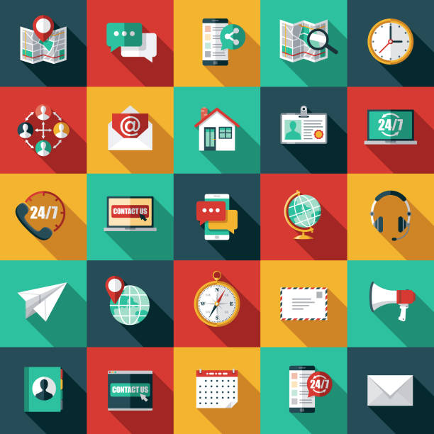 Customer Service Icon Set A set of icons. File is built in the CMYK color space for optimal printing. Color swatches are global so it’s easy to edit and change the colors. flat design icons stock illustrations