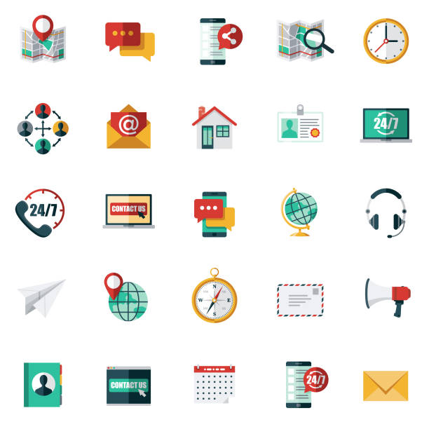 illustrazioni stock, clip art, cartoni animati e icone di tendenza di set di icone del servizio clienti - symbol computer icon calendar icon set