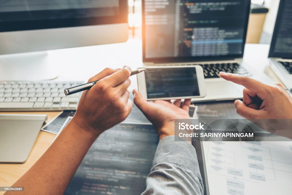 Developing Programmer Team Development Website Design And Coding ...