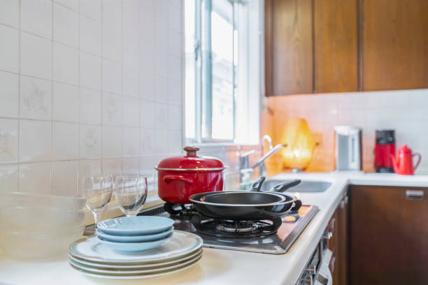 istock Dishes and utensils placed on the kitchen cabinet 1152947875