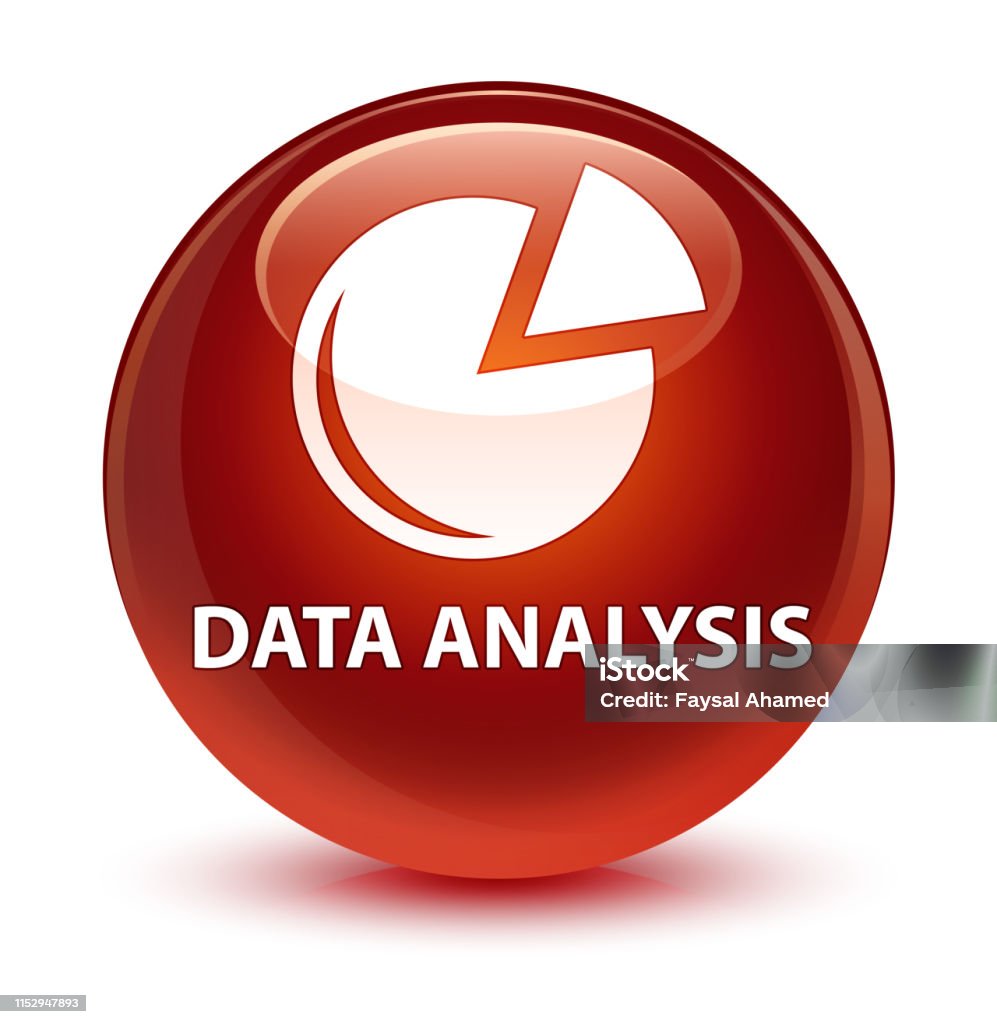 Add Analytes Button Data Analysis Glassy Brown Round Button Stock Illustration - Download ...