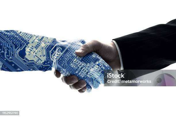 Partnership Of Human And Robot Ai Stock Photo - Download Image Now