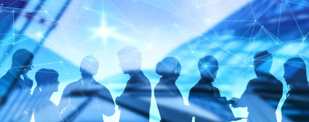sieć koncepcji biznesowej. grupa przedsiębiorców. - silhouette teamwork team group of people zdjęcia i obrazy z banku zdjęć