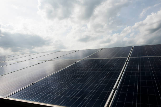 istock Solar cell farm in power station for alternative energy from the sun 1152951982