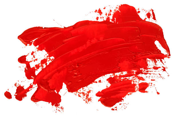 istock Red oil texture paint brush stroke, hand painted, isolated on white background. EPS10 vector illustration. 1152952028