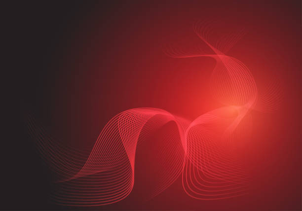 istock Abstract red line wave curve smooth on dark design modern luxury futuristic background vector illustration. 1152952810