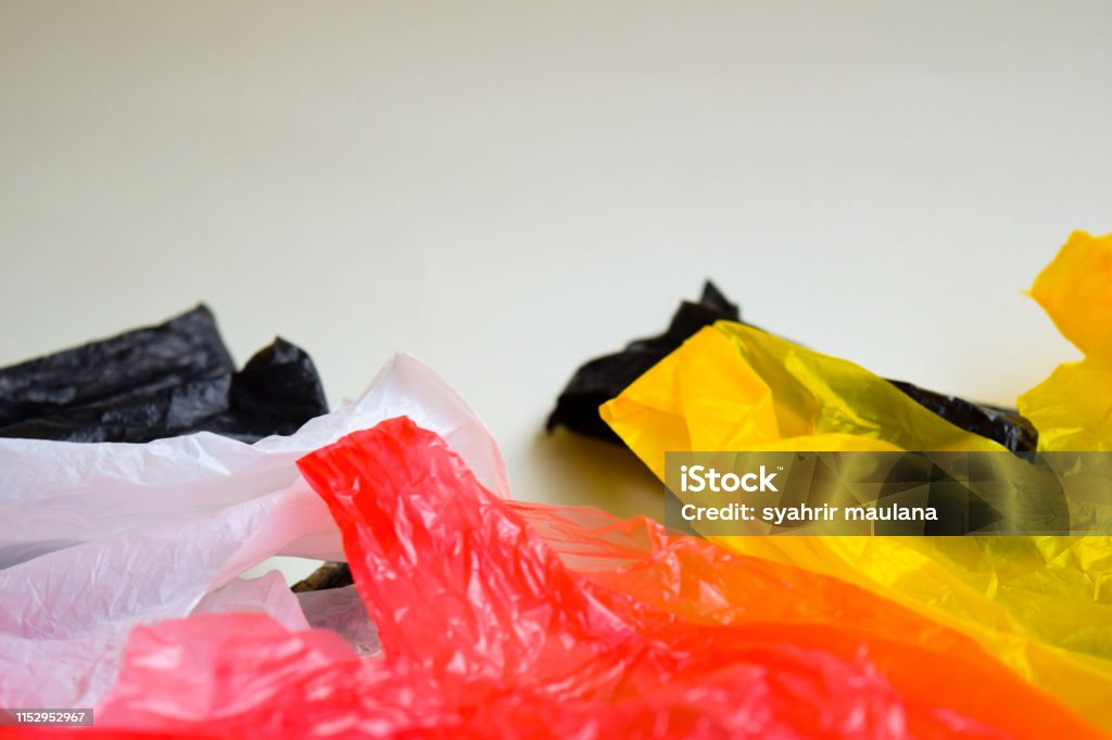 Say No To Plastic Bags - No More Plastic Concept isolated white background Alertness Stock Photo