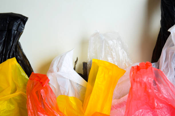 Say No To Plastic Bags - No More Plastic Concept isolated white background