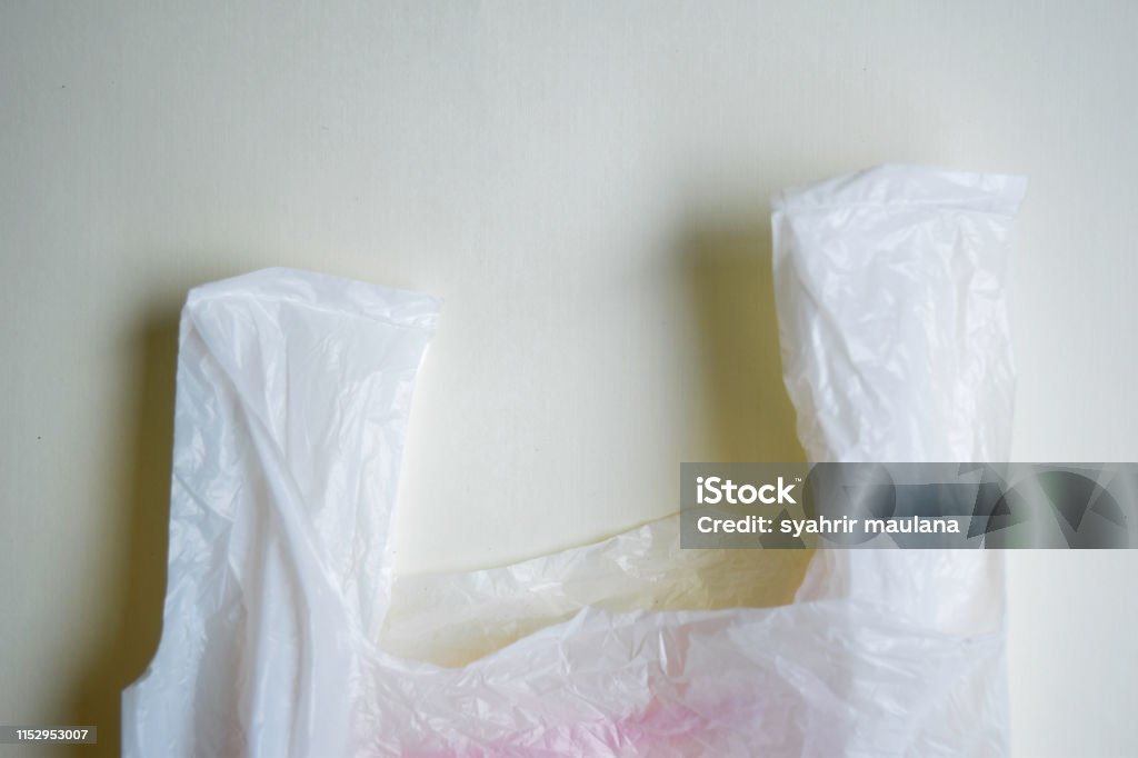 Say No To Plastic Bags - No More Plastic Concept isolated white background Alertness Stock Photo