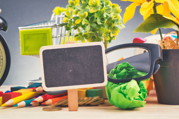istock flat lay top view shot, scattered home office workspace or desk concept with accessories and stationery 1152957413