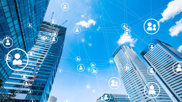 istock Social networking concept. Smart city. 1152958112