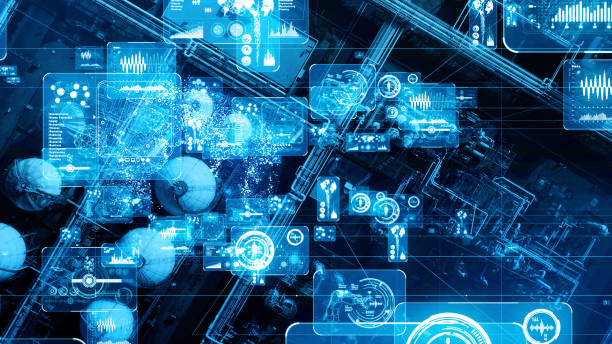 istock Modern plant and communication network concept. IoT (Internet of Things). INDUSTRY 4.0 1152958121