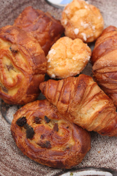 istock Pastries croissants breads with grapes Chouquettes 1152965414