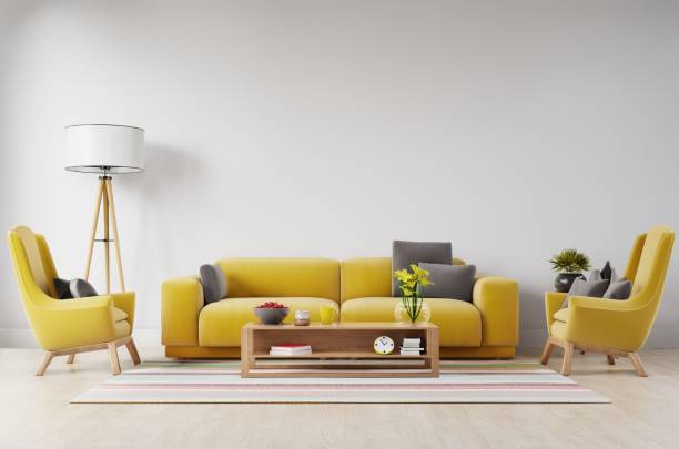 istock White living room interior with Yellow fabric sofa ,lamp and plants 1152965459